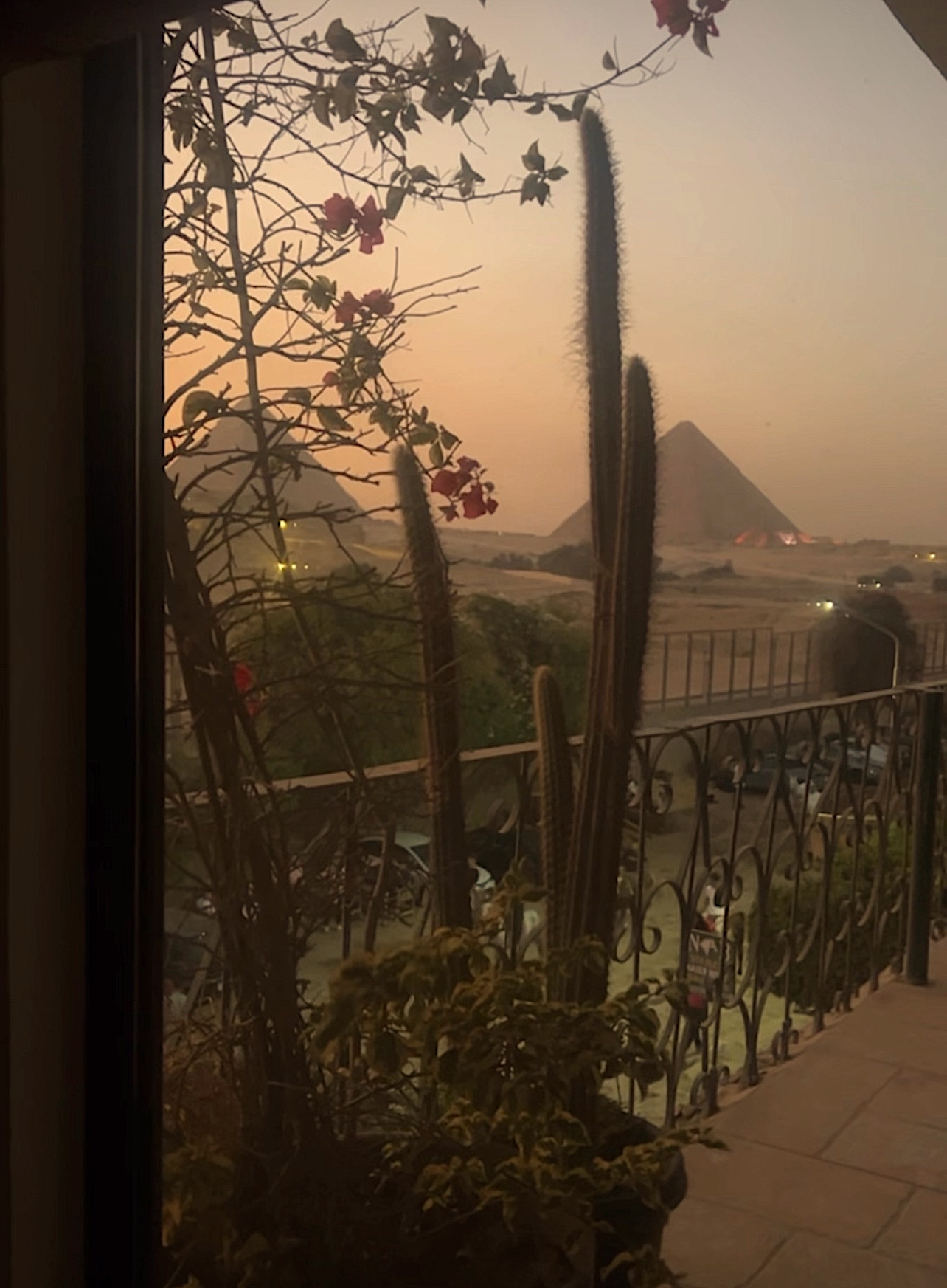 room with the view and terrace near pyramids in horse stables with spa