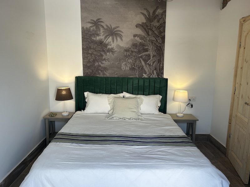 luxurious lovely room near pyramids with view from terraces in horse farm